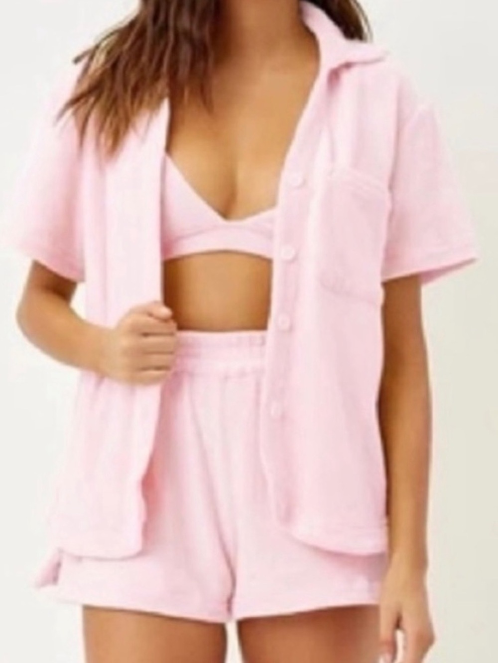 Frankie's Bikinis Terry Shorts Pink - Picture 3 of 3